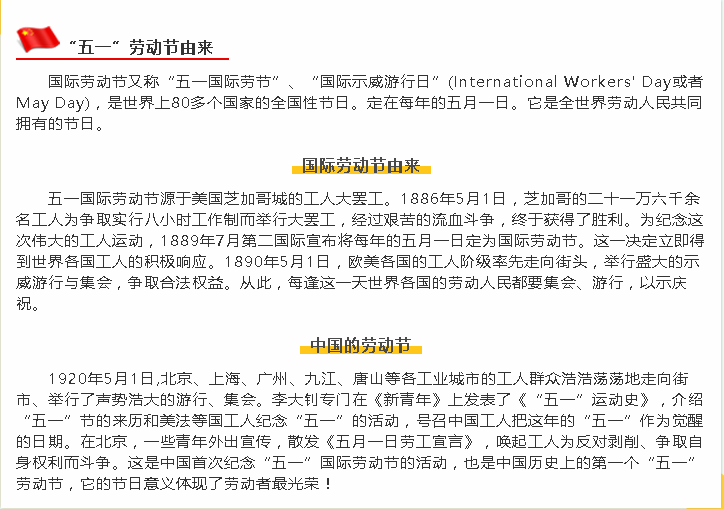五一劳动节由来
